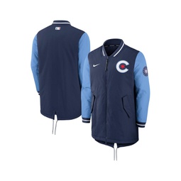 Mens Navy Chicago Cubs Authentic Collection City Connect Dugout Performance Full-Zip Jacket
