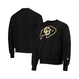 Mens Black Colorado Buffaloes Vault Logo Reverse Weave Pullover Sweatshirt