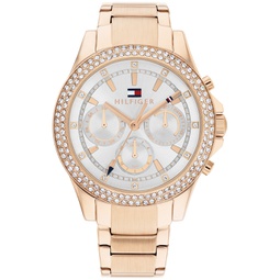 Womens Multifunction Carnation Gold-Tone Stainless Steel Watch 38mm