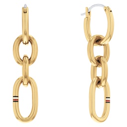 Womens Gold-Tone Stainless Steel Chain Earring