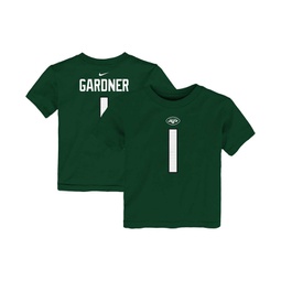 Toddler Boys and Girls Sauce Gardner Green New York Jets Player Name and Number T-shirt