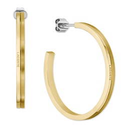 Gold-Tone Stainless Steel Virtua Medium Hoop Earrings 1.4