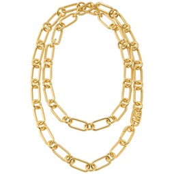14K Gold Plated Empire Chain Double Layer Necklace