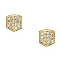 Heritage Crest Gold-Tone Stainless Steel Stud Earrings