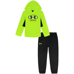 Little Boys Locker Tag Pieced Hoodie and Joggers Set