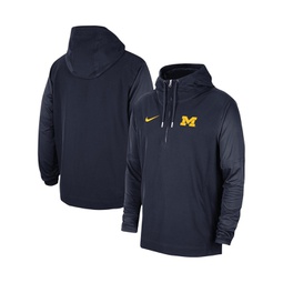 Mens Navy Michigan Wolverines 2023 Coach Half-Zip Hooded Jacket