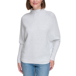 Petite Raglan Long-Sleeve Funnel-Neck Sweater