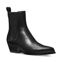 Womens Kinlee Leather Pull-On Ankle Chelsea Booties