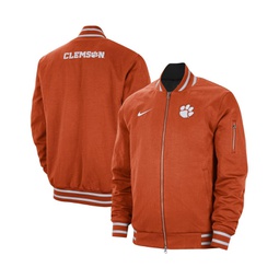 Mens Orange Clemson Tigers Full-Zip Bomber Jacket