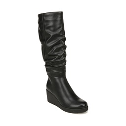 Aura Ruched Wedge Boots