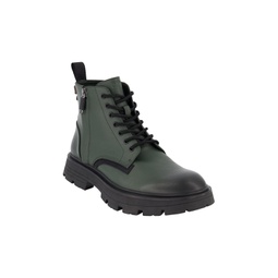 Mens Side Zip Lace Up Rubber Sole Work Boots