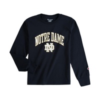 Big Boys Navy Notre Dame Fighting Irish Arch Logo Long Sleeve T-shirt