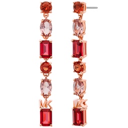 14k Rose Gold-plated Sterling Silver Mixed Stone Drop Earrings