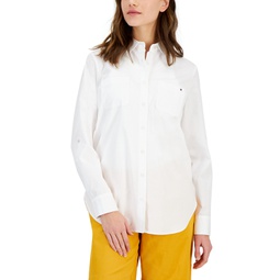 Womens Cotton Chest-Pocket Shirt
