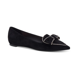 Womens Be Dazzled Pointed-Toe Embellished Flats