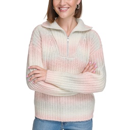 Womens Space-Dyed Half-Zip Sweater