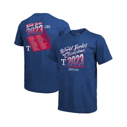 Mens Threads Royal Texas Rangers 2023 World Series Champions Life Of The Party Tri-Blend Roster T-shirt