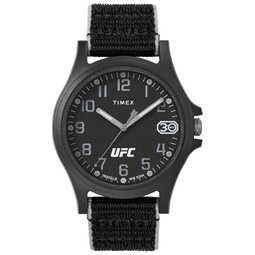 UFC Mens Apex Analog Black Nylon Watch 40mm