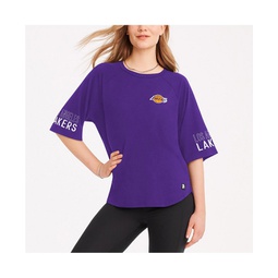 Womens Purple Los Angeles Lakers Diana Raglan Tri-Blend Oversized T-shirt