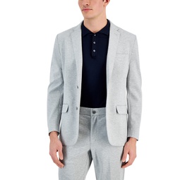 Mens Modern-Fit Stretch Heathered Knit Suit Jacket