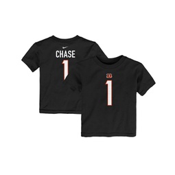 Toddler Boys and Girls JaMarr Chase Black Cincinnati Bengals Player Name and Number T-shirt