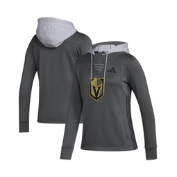 Womens Gray Vegas Golden Knights Refresh Skate Lace AEROREADY Pullover Hoodie