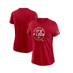Womens Scarlet San Francisco 49ers 2023 NFC West Division Champions Locker Room Trophy Collection T-shirt