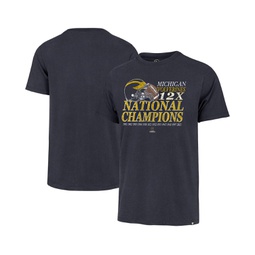 Mens Navy Distressed Michigan Wolverines 12-Time Football National Champions Franklin T-shirt