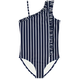 Big Girls Breton Stripe One Piece Swimsuit