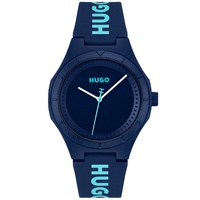 HUGO Mens Lit for Him Quartz Blue Silicone Watch 42mm