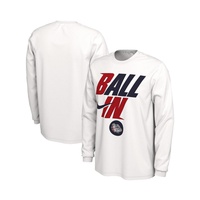 Mens White Gonzaga Bulldogs Ball In Bench Long Sleeve T-shirt
