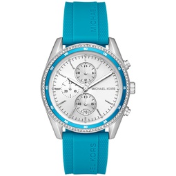 Womens Hadyn Chronograph Santorini Blue Silicone Watch 42mm