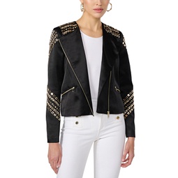 Womens Studded Zipper Jacket