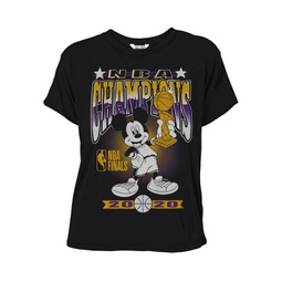 Womens Black Los Angeles Lakers 2020 Nba Finals Champions Mickey Trophy T-Shirt