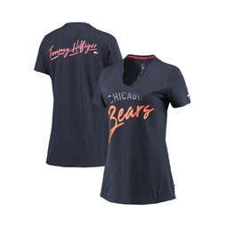 Womens Navy Chicago Bears Riley V-Neck T-shirt