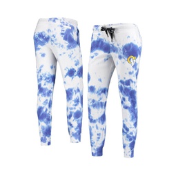Womens White and Royal Los Angeles Rams Melody Tie-Dye Jogger Pants