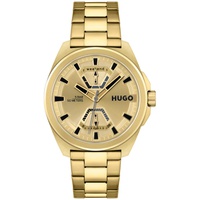HUGO Mens Expose Gold Ion Plated Steel Bracelet Watch 44mm