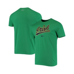 Mens Kelly Green Notre Dame Fighting Irish Wordmark Logo Performance Cotton T-shirt