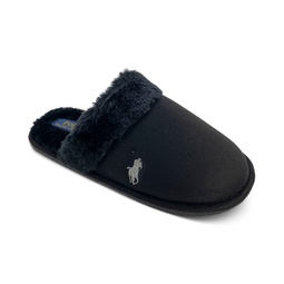 Womens Faux-Fur-Lined Scuff Slippers