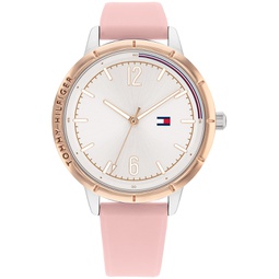 Womens Pink Silicone Strap Watch 38mm