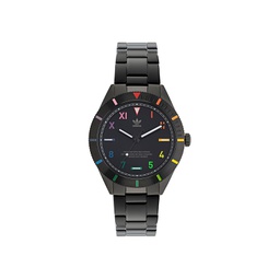 Unisex Three Hand Edition Three Black Stainless Steel Bracelet Watch 41mm