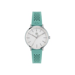 Unisex Three Hand Code One Small Green Silicone Strap Watch 35mm