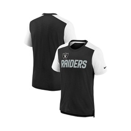 Big Boys Heathered Black White Las Vegas Raiders Colorblock Team Name T-shirt