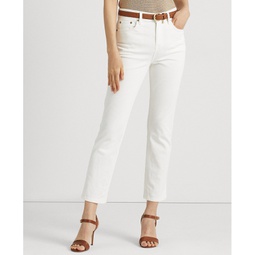 Womens High-Rise Straight Ankle Jeans