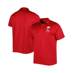 Mens Red Wisconsin Badgers Static Performance Polo Shirt