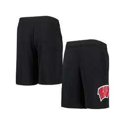 Big Boys Black Wisconsin Badgers Tech Shorts