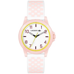 Kids Rider Pink and White Checkered Print Silicone Strap Watch 36mm