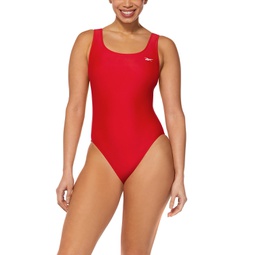 Womens Scoop-Neck Athletic One-Piece Swimsuit
