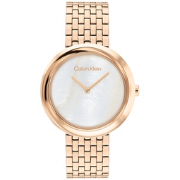 Womens 2H Quartz Carnation Gold-Tone Stainless Steel Bracelet Watch 34mm