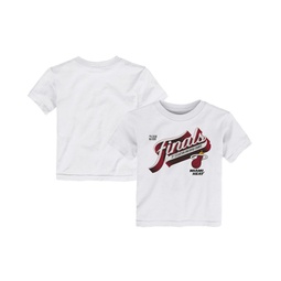 Toddler Boys and Girls White Miami Heat 2023 Eastern Conference Champions Locker Room T-shirt